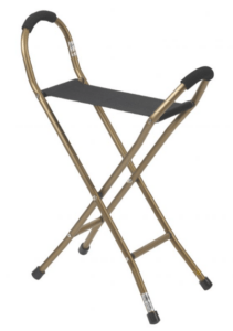 Folding Lightweight Cane With Sling-Style Seat