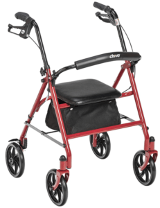 Best Walkers for Older Adults - Drive Medical Four Wheel Rollator with Fold Up Removable Back Support