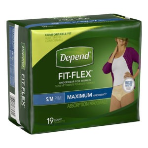 Tena Stylish Black Underwear S/M 18 Pack Maximum Absorbency