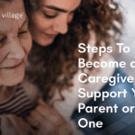 A young woman holding an elderly woman