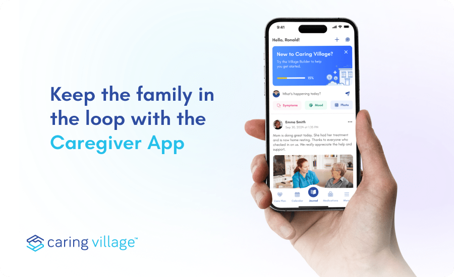 Illustration of the Caring Village’s Caregiver App