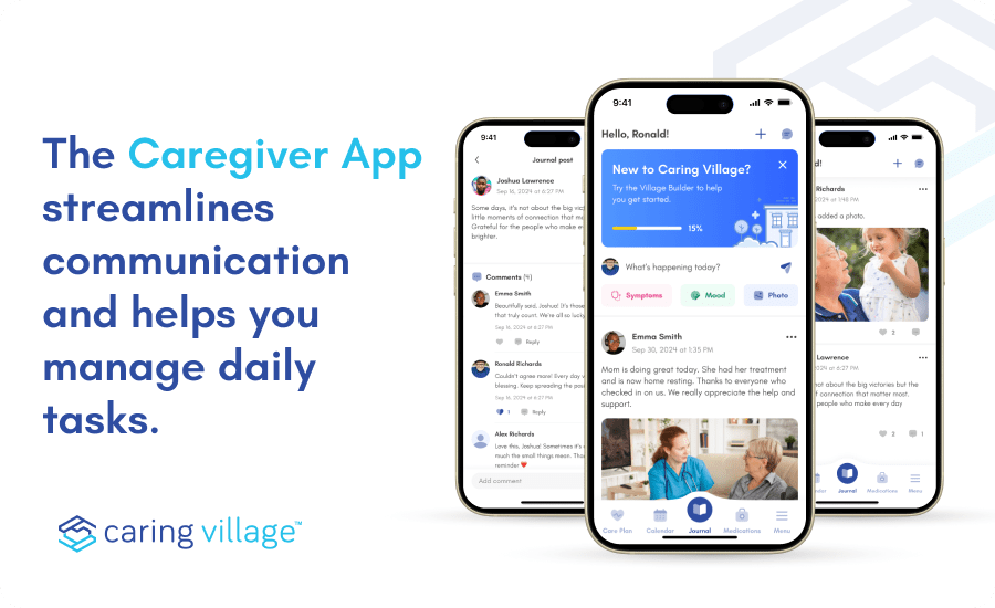 Illustration of the Caring Village’s Caregiver App
