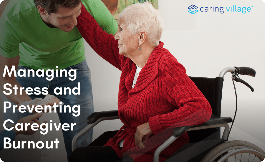 Young man supporting an elderly woman