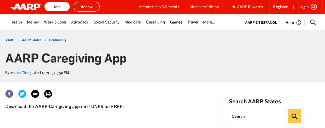 aarp caregiving apps