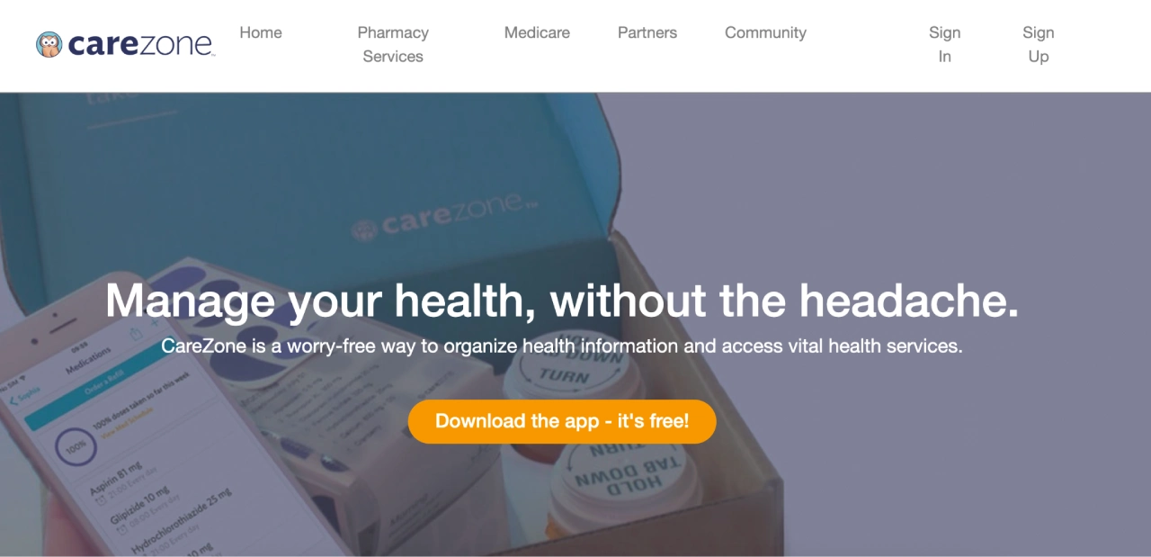 carezone homepage