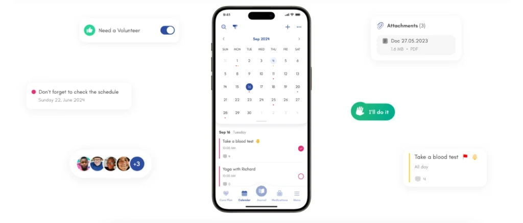 caringvillage calendar app