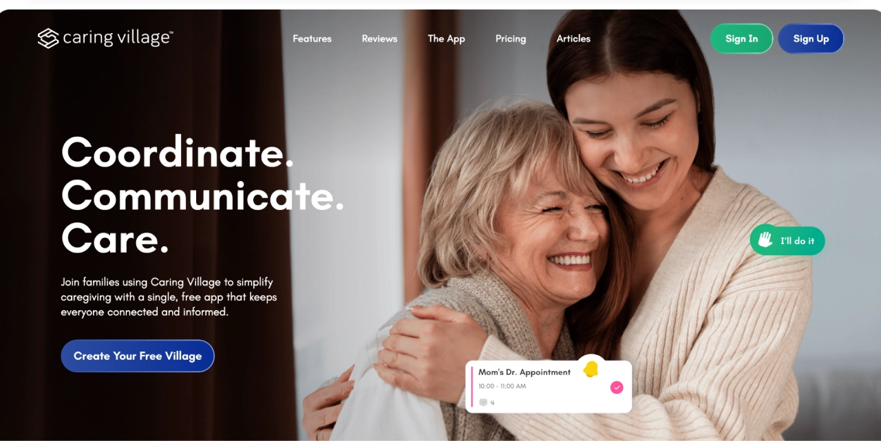 caringvillage homepage