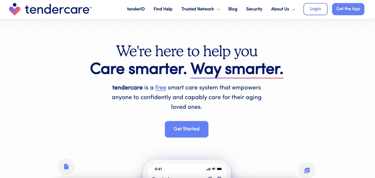 tendercare homepage