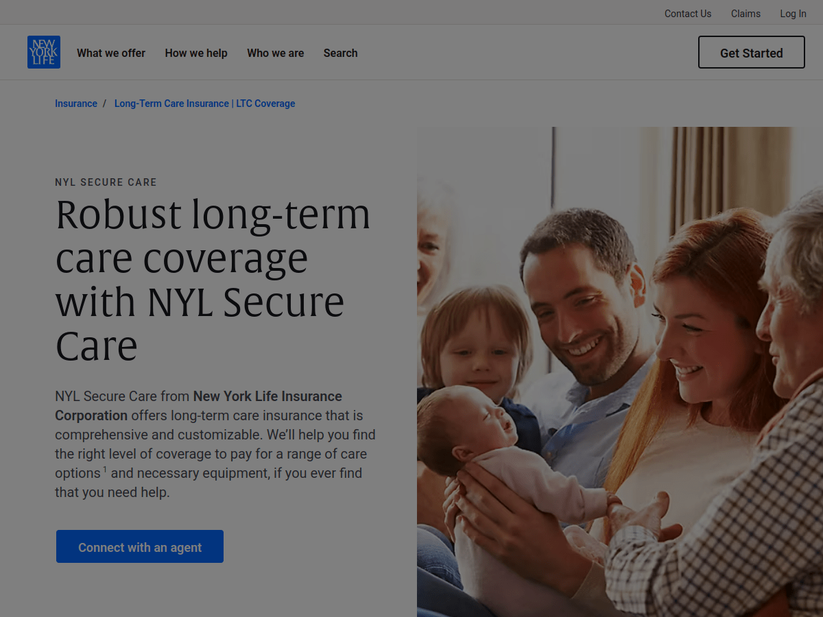 New York Life NYL Secure Care long-term care insurance product page
