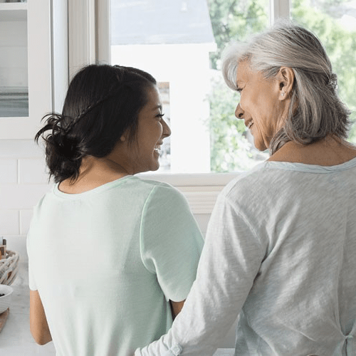Securian long-term care insurance page hero showing a multigenerational family