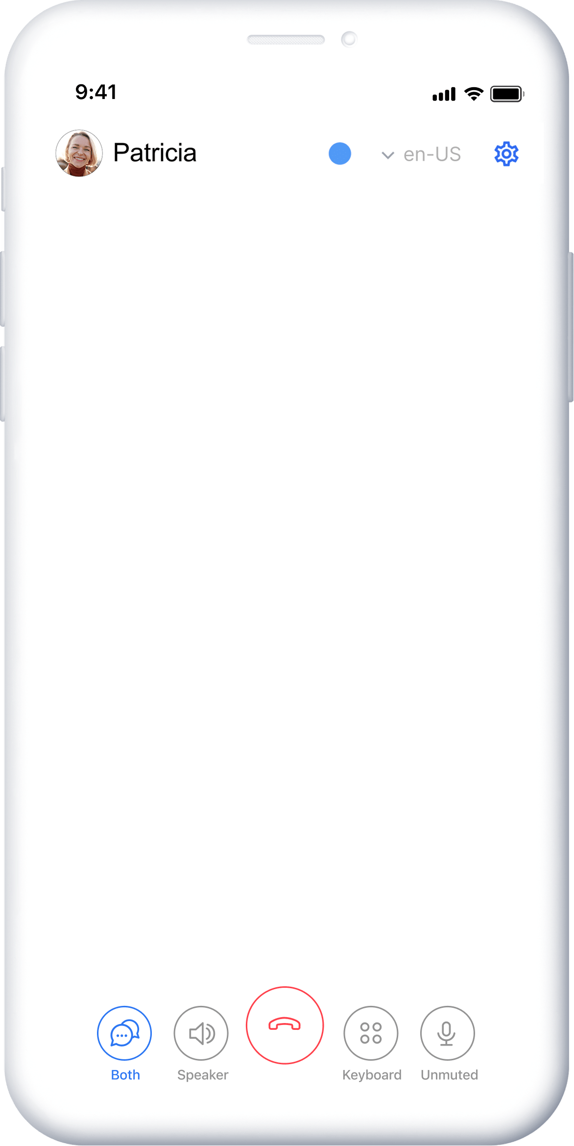 InnoCaption mobile captioning app screenshot showing the switchable Both caption mode
