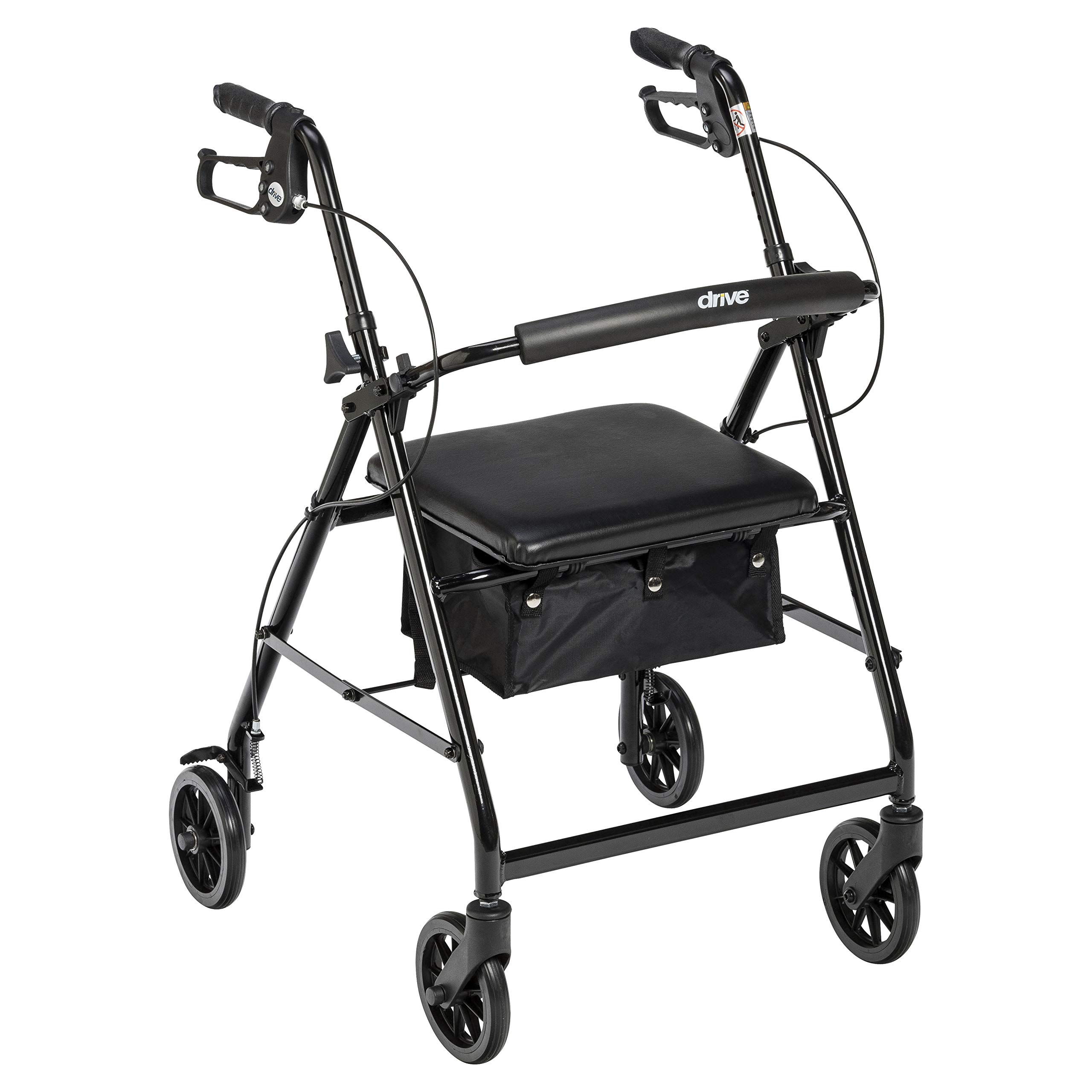 Drive Medical Aluminum Rollator Walker with 6 inch wheels