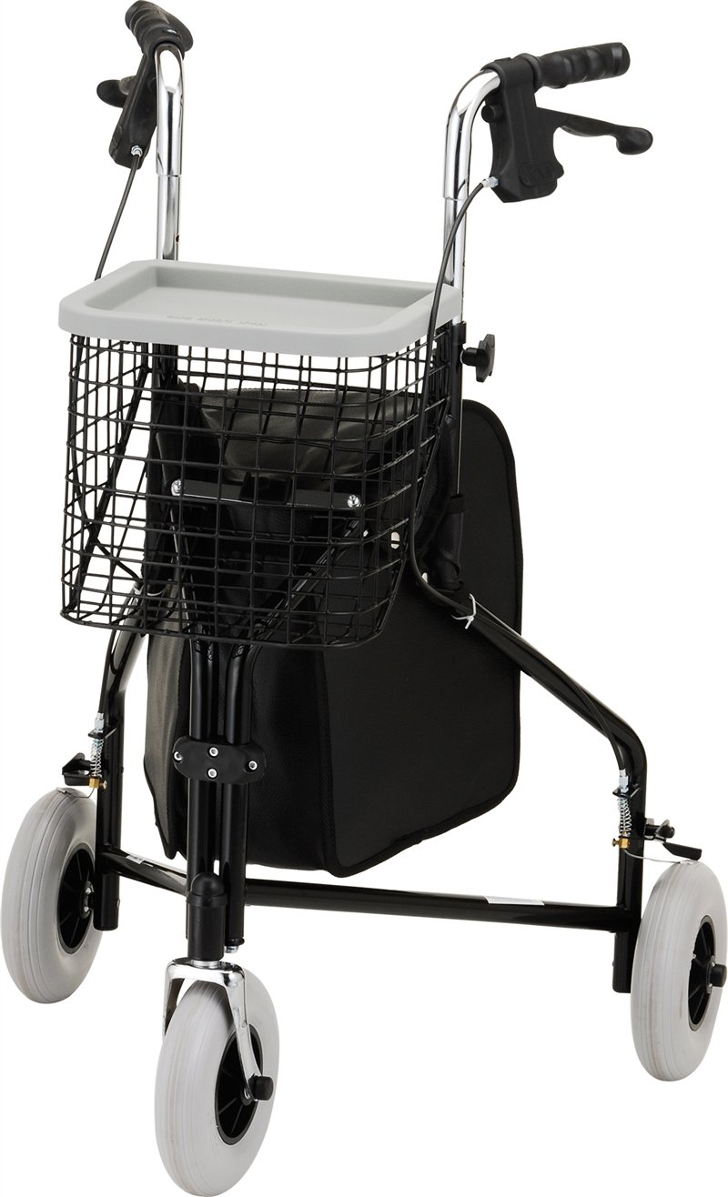 NOVA Traveler 3 Wheel Rollator Walker with 8 inch wheels
