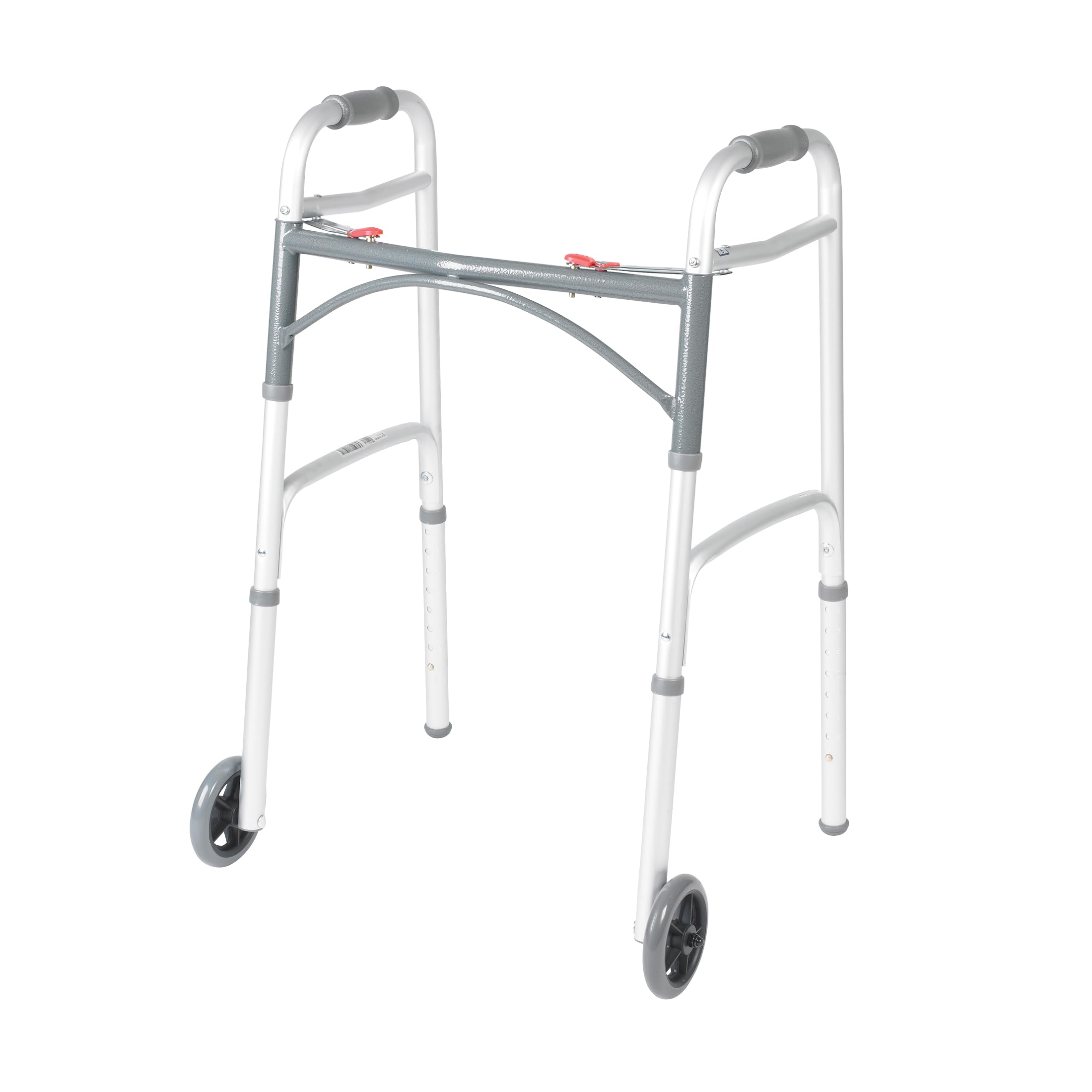 Drive Medical Deluxe Two Button Folding Walker with 5 inch wheels