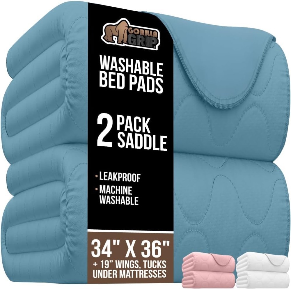 Gorilla Grip washable underpad with tuck-in wings, sold as a 2-pack