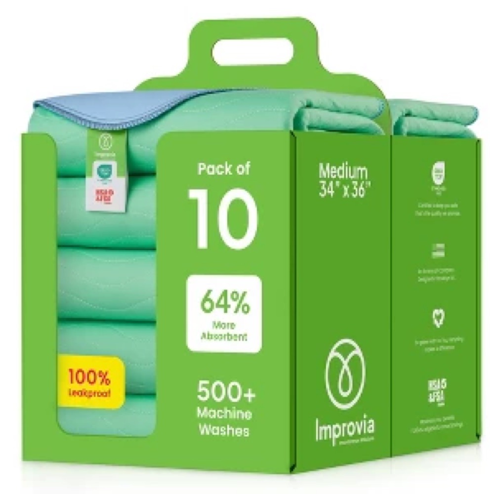 IMPROVIA washable underpads sold as a 10-pack