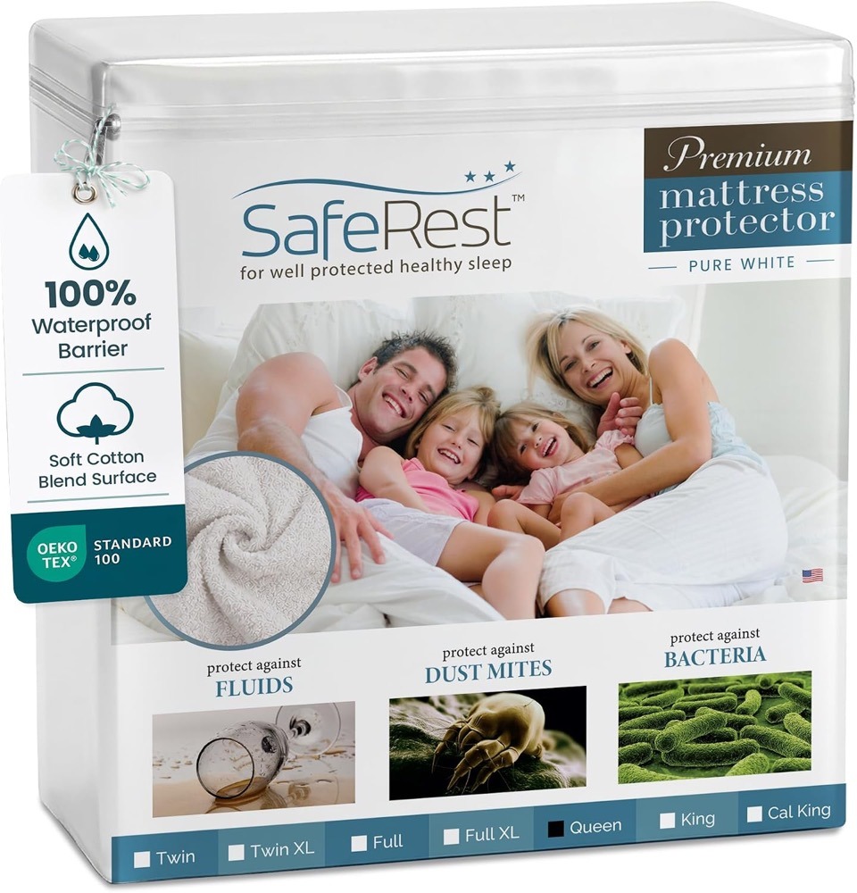 SafeRest Premium waterproof fitted mattress protector