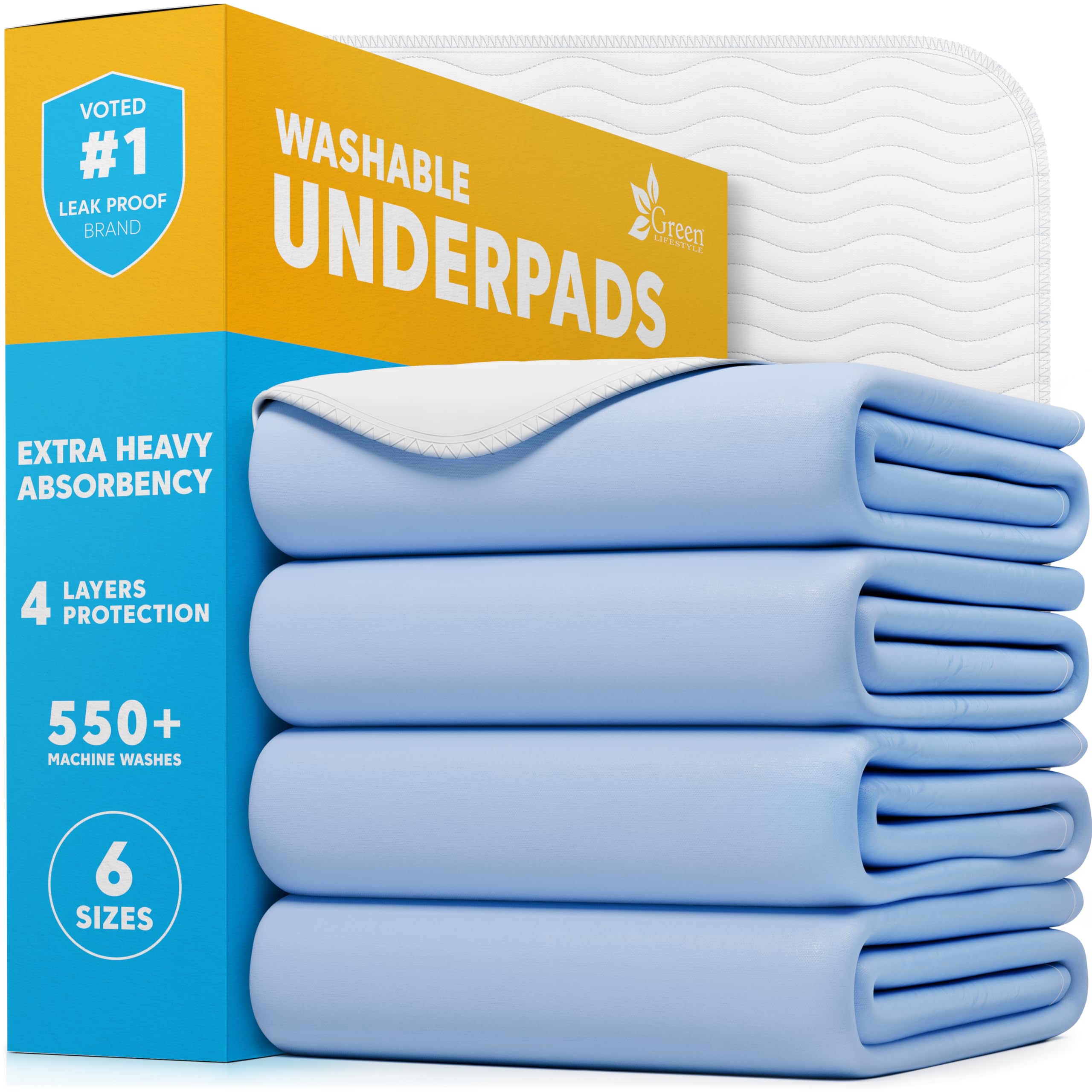 Green Lifestyle washable underpads 34 by 36 inch multipack