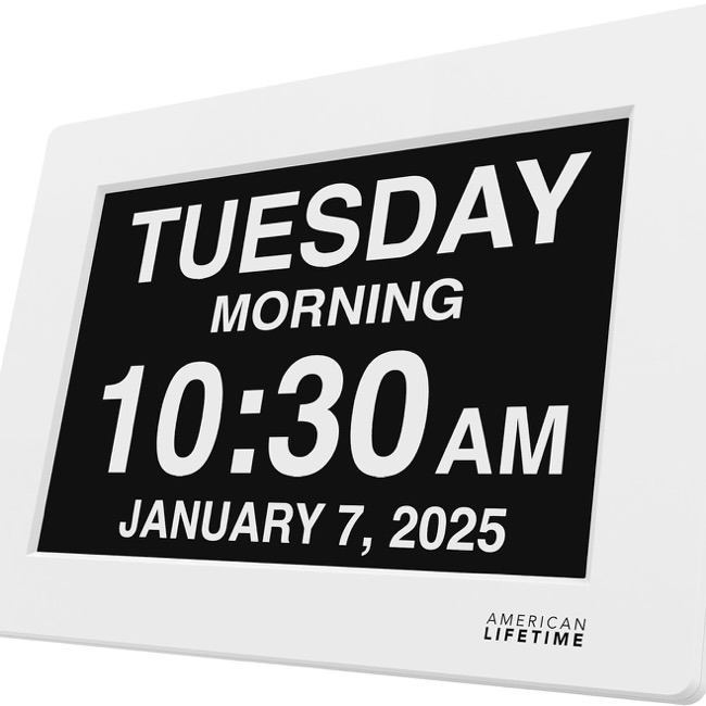 American Lifetime Day Clock with large high-contrast day and date display