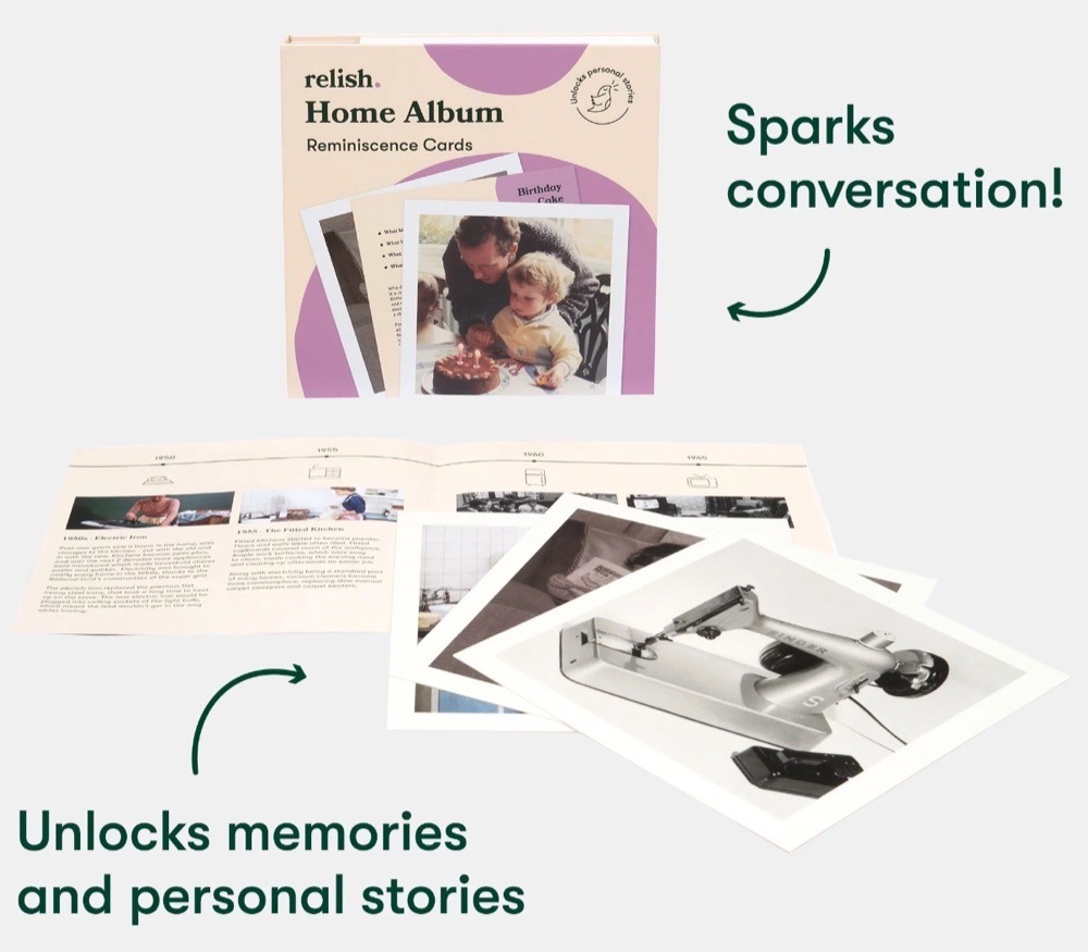 Relish reminiscence and conversation cards with picture prompts