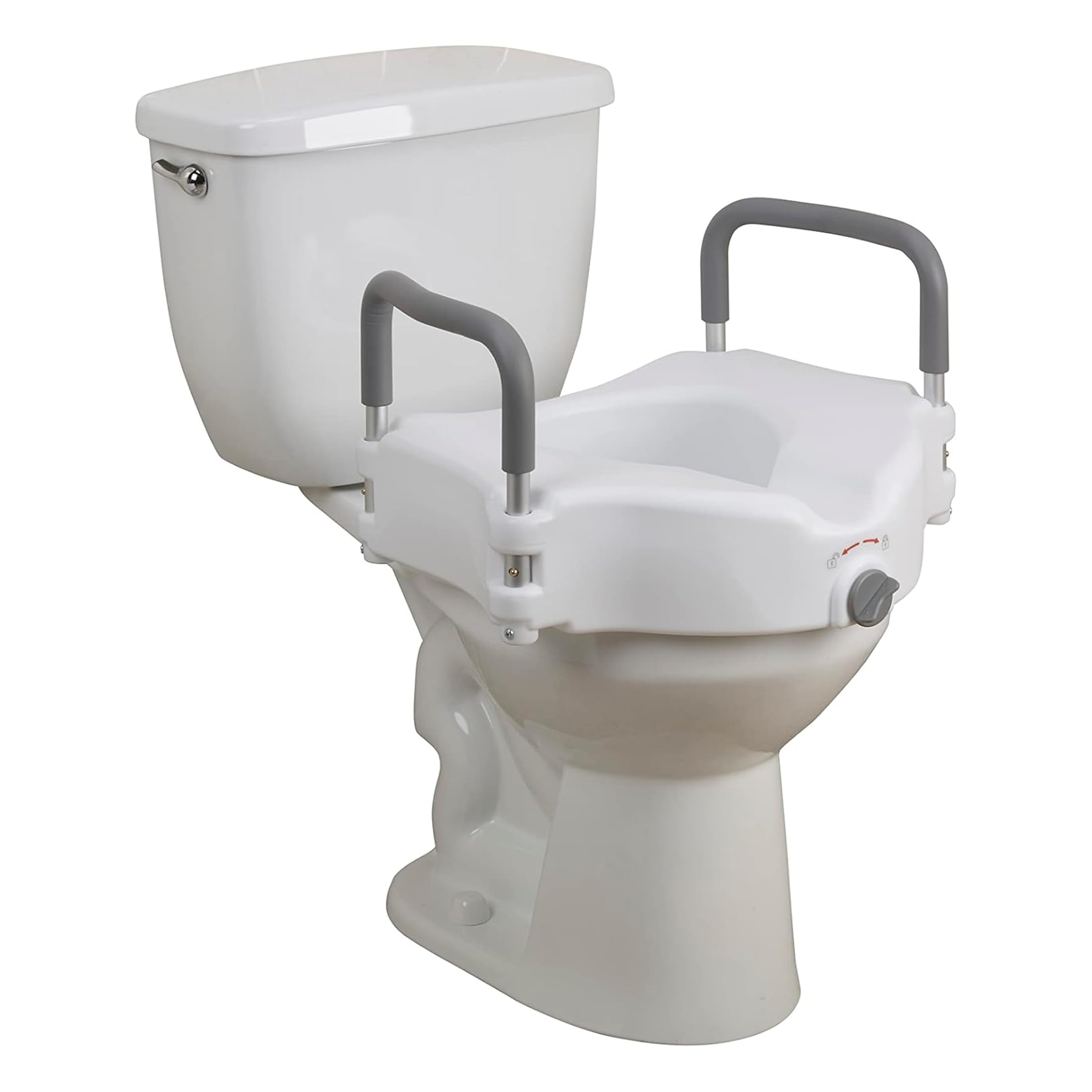 Drive Medical 2-in-1 raised toilet seat with removable padded arms