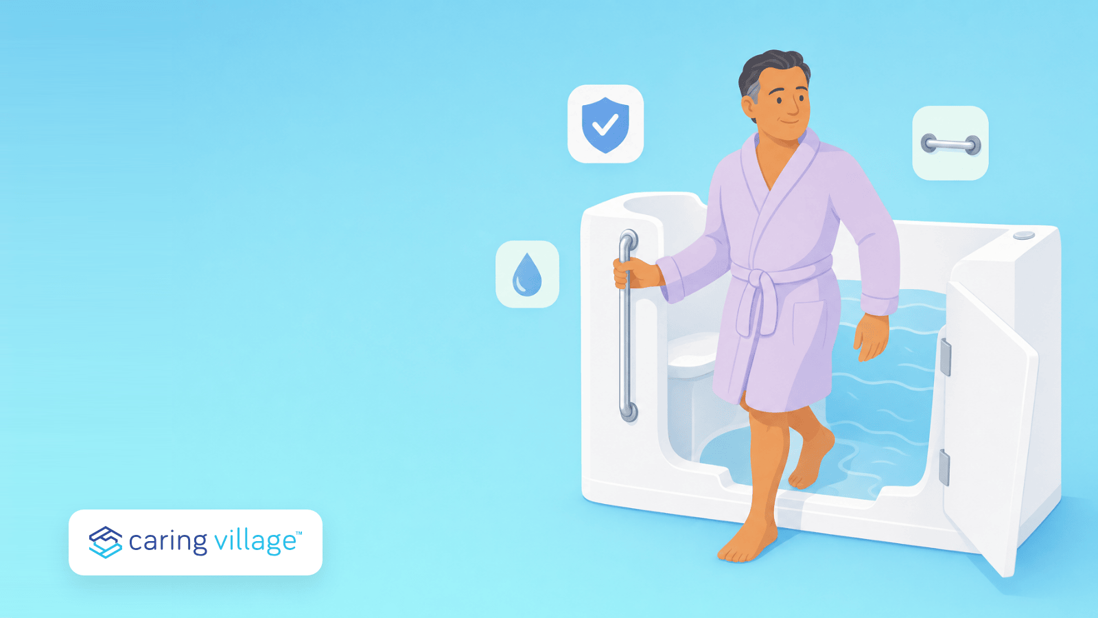 Caring Village guide to the best-rated walk-in tubs, comparing step-in height, warranty, drain speed, and installed cost