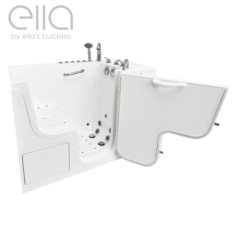 Ella's Transfer32 tub showing a wide outward-opening transfer door