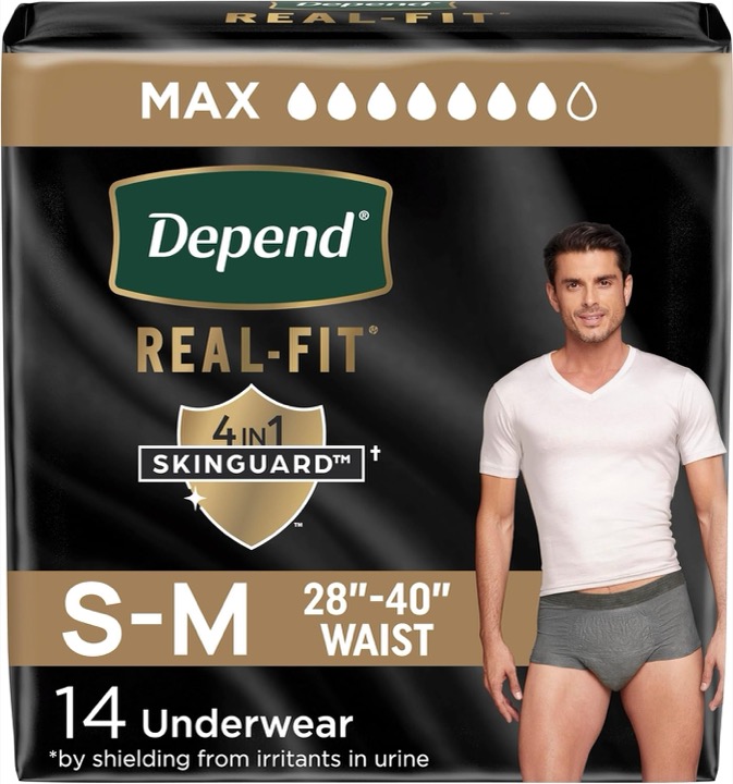 Depend Real Fit maximum absorbency underwear for men, size L/XL