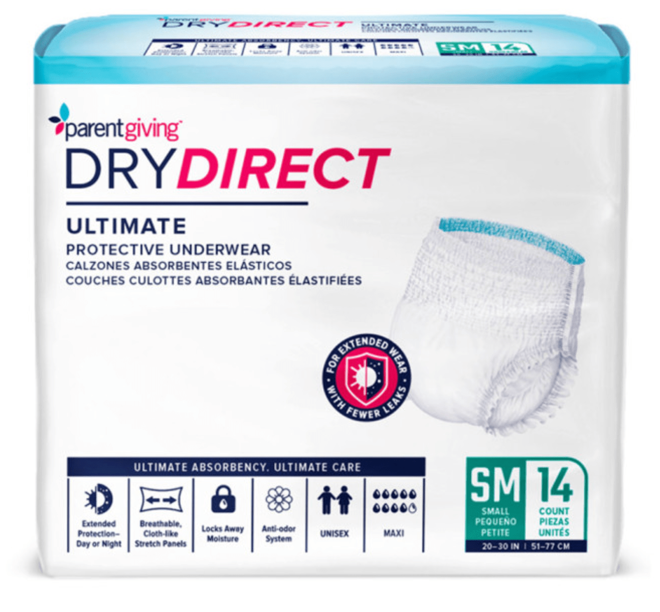 Dry Direct Ultimate protective underwear package by ParentGiving