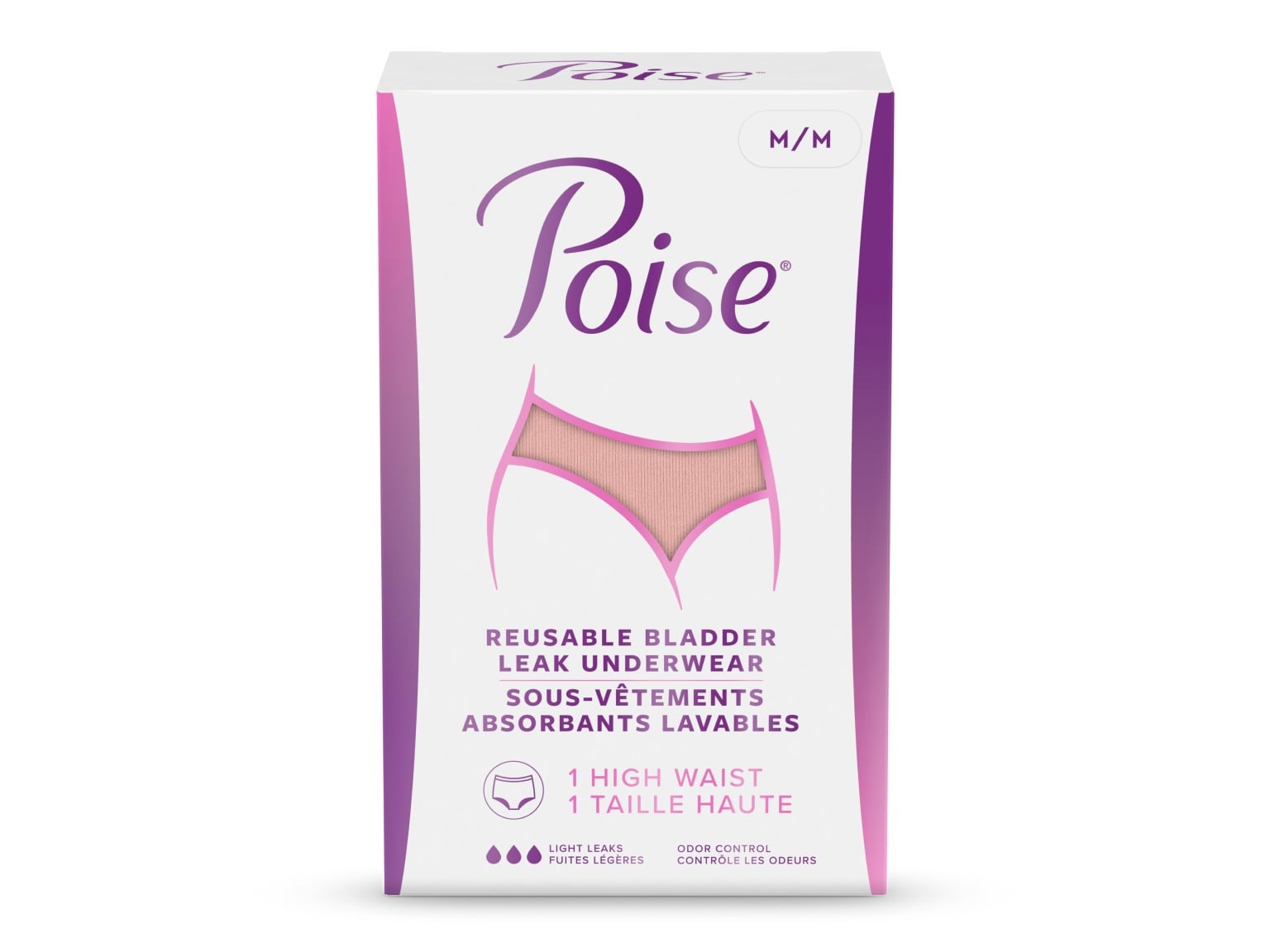 Poise Reusable Bladder Leak Underwear washable high-waist