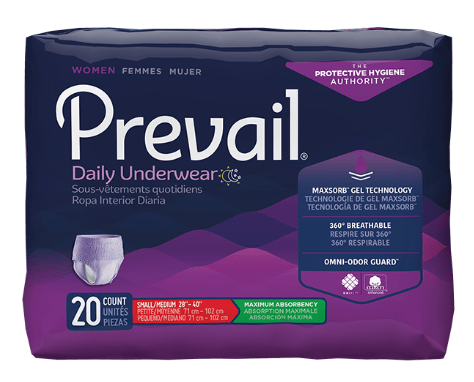 Prevail Daily Underwear for women, maximum absorbency package